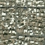 نقشه هوایی از خیابان قلعه میدان به صورت مربع در عکس مشخص می باشد